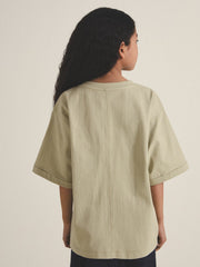 9-13 yrs  | Les 100 Ciels Oversize T-Shirt in Sage