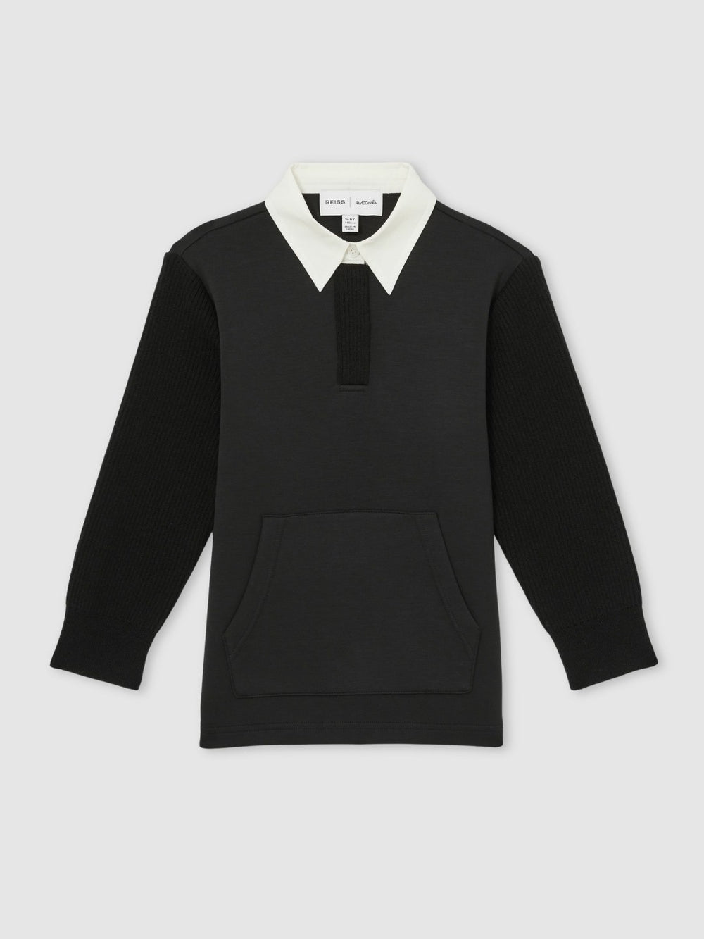 13-14 yrs  | Les 100 Ciels Polo Sweatshirt in Black
