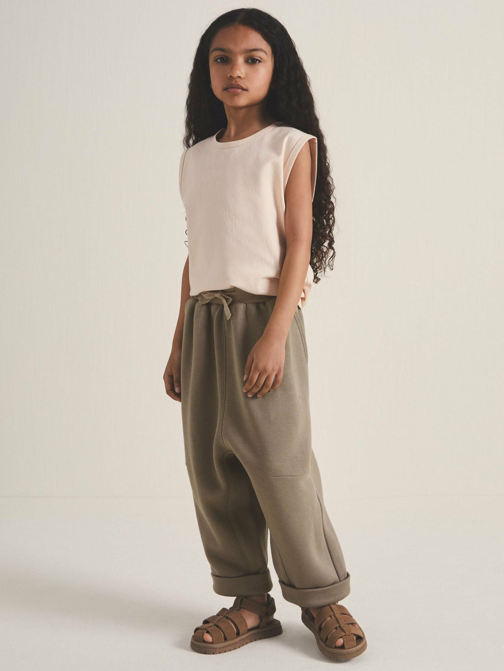 4-9 yrs  | Les 100 Ciels Jersey Joggers in Mink