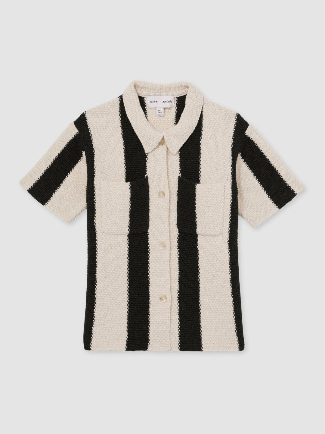 13-14 yrs  | Les 100 Ciels Stripe Knit Shirt in Black