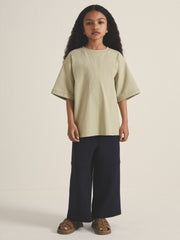 4-9 yrs  | Les 100 Ciels Oversize T-Shirt in Sage