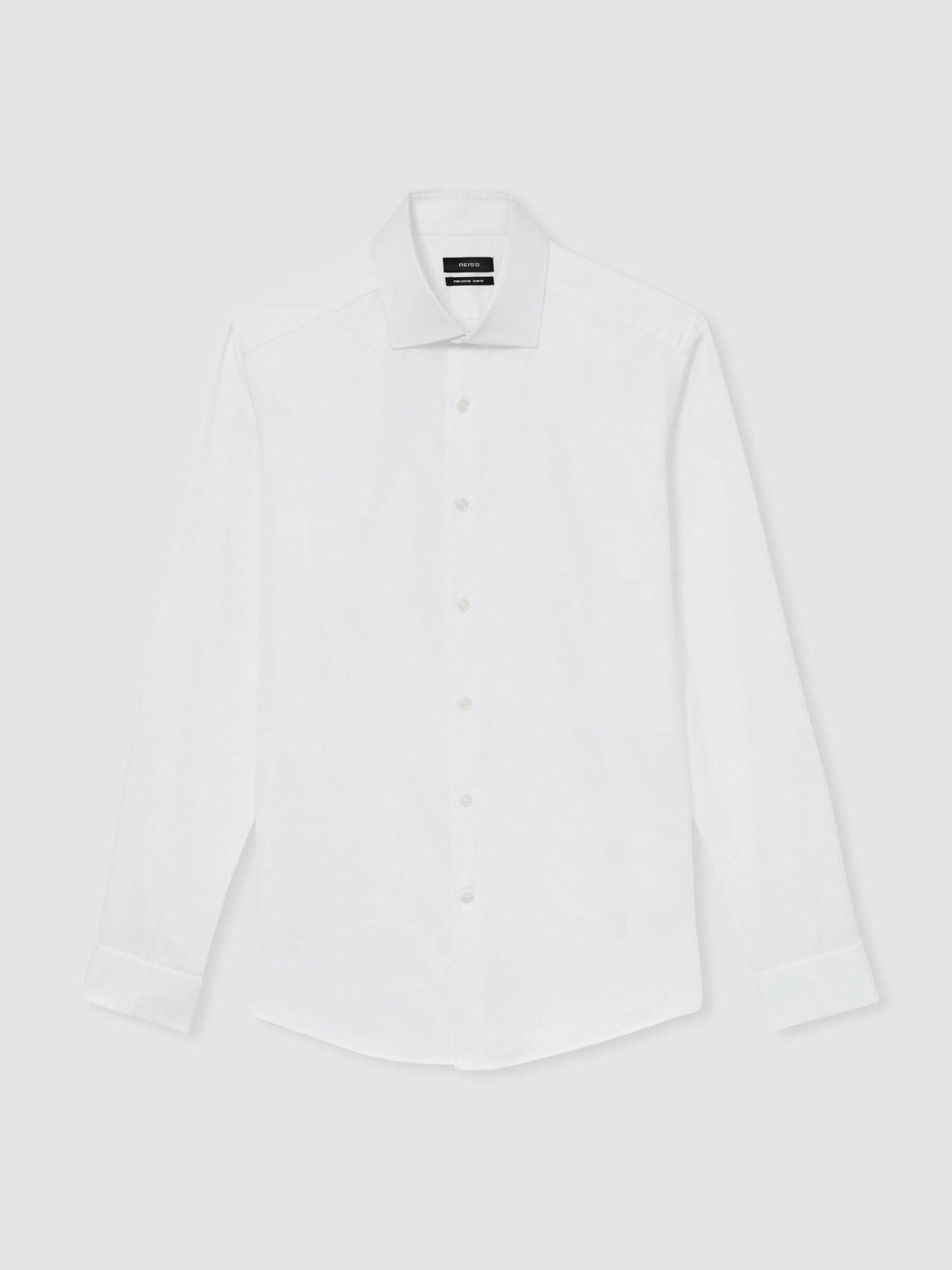 Slim Fit Slim-Fit Cotton-Sateen Shirt in White