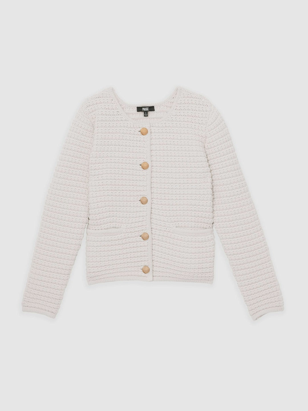 Paige Textured-Knit Cardigan in Ivory