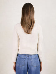 Paige Textured-Knit Cardigan in Ivory