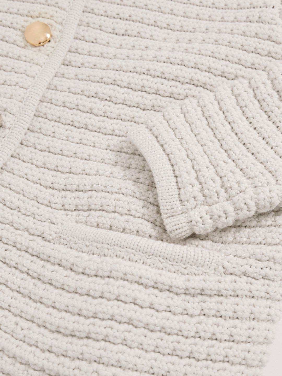 Paige Textured-Knit Cardigan in Ivory