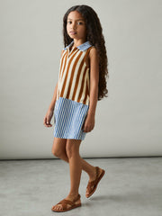 4-9 yrs Towelling Stripe Dress in Multi