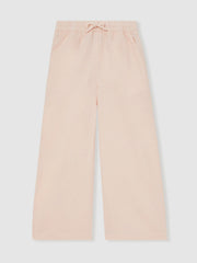 Cotton-Linen Drawstring Trousers in Pink
