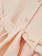 9-13 yrs Tie-Waist Collared Dress in Pink