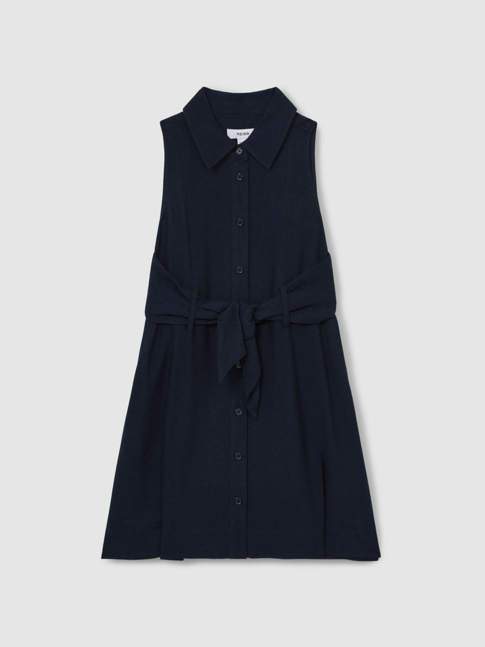 4-9 yrs Tie-Waist Collared Dress in Blue