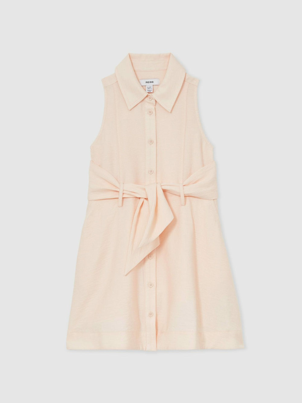 13-14 yrs Tie-Waist Collared Dress in Pink