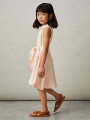 13-14 yrs Tie-Waist Collared Dress in Pink