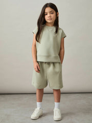 4-9 yrs Modal-Blend Sweatshirt And Shorts Set in Sage