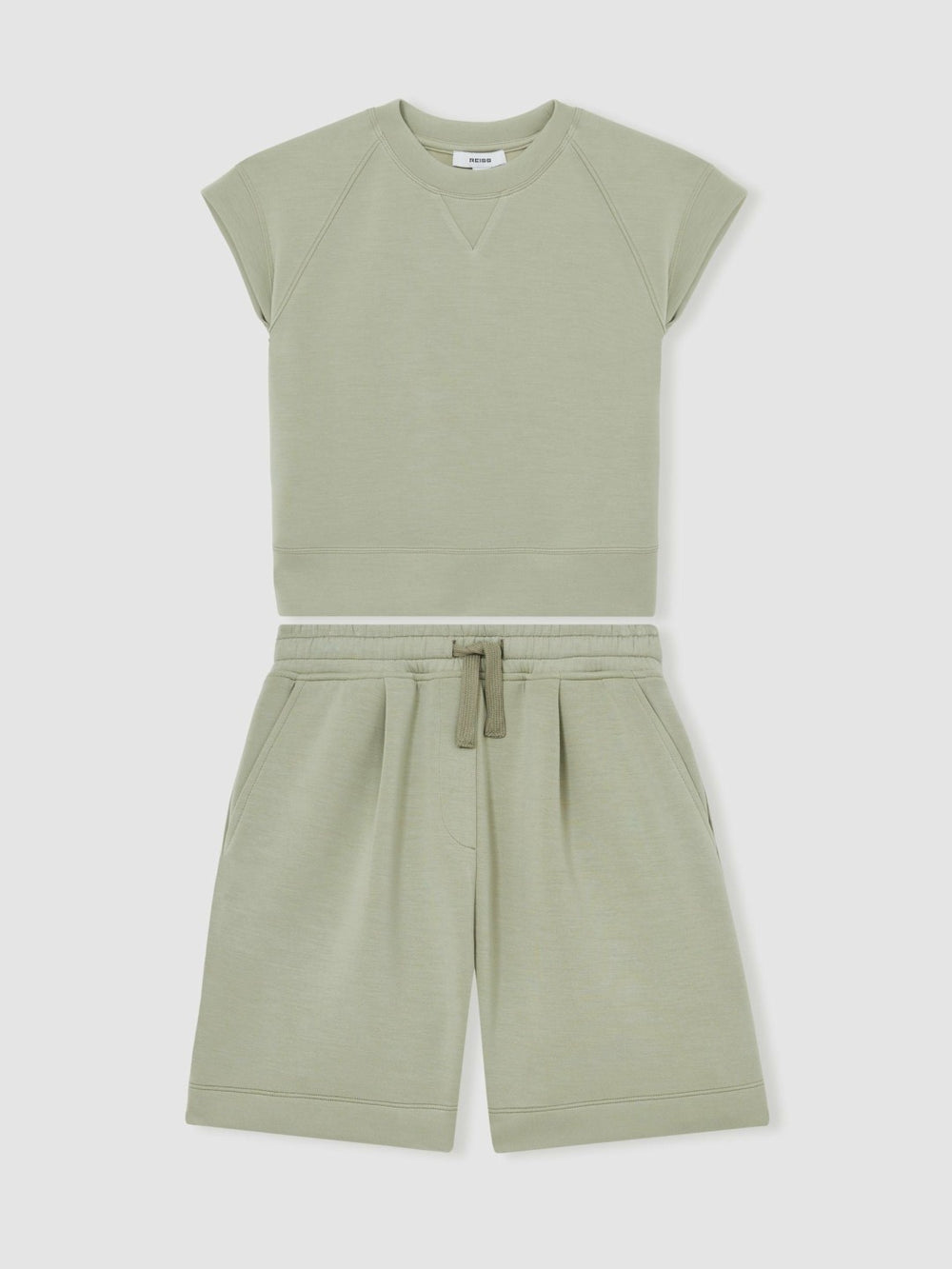 4-9 yrs Modal-Blend Sweatshirt And Shorts Set in Sage