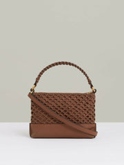 Weave Cross-Body Bag in Tan