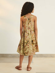 4-9 yrs  | NYBG Floral-Print Midi Dress in Khaki