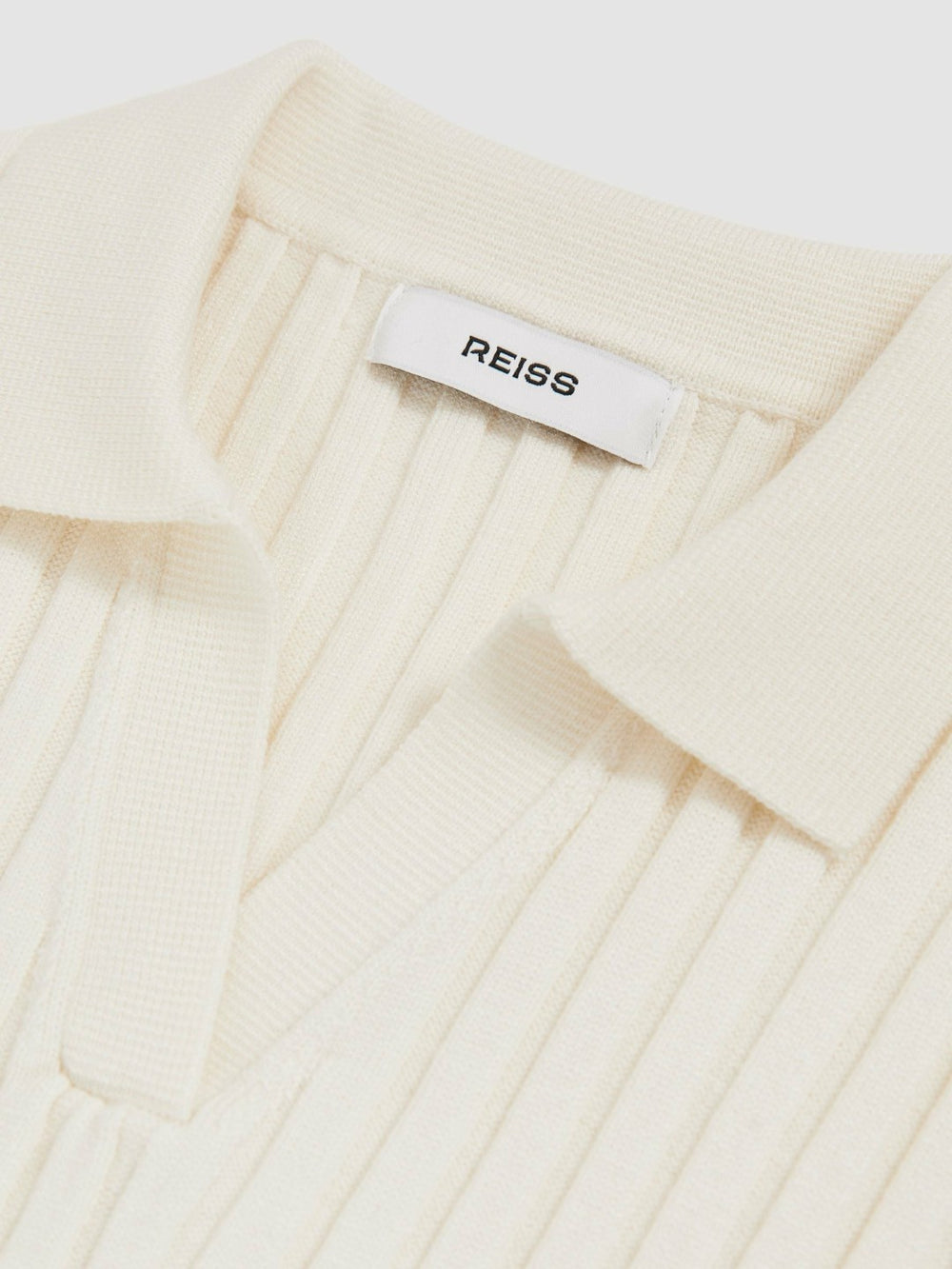 13-14 yrs Rib-Knit Polo Top in Ivory