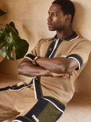 | Ché Crochet Tipped Shirt in Camel