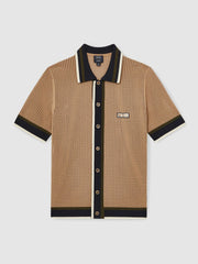 | Ché Crochet Tipped Shirt in Camel