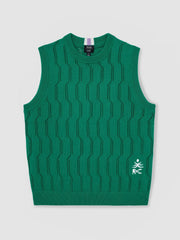Ché Pointelle Crew-Neck Vest in Bright Green