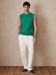 Ché Pointelle Crew-Neck Vest in Bright Green