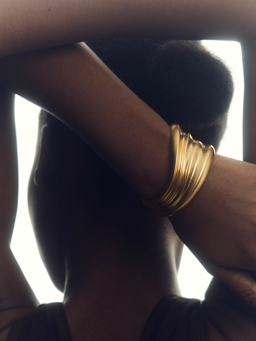 Fluid Sculpted Cuff in Gold Tone
