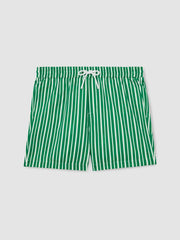 | Ché Stripe Swim Shorts in Green/White