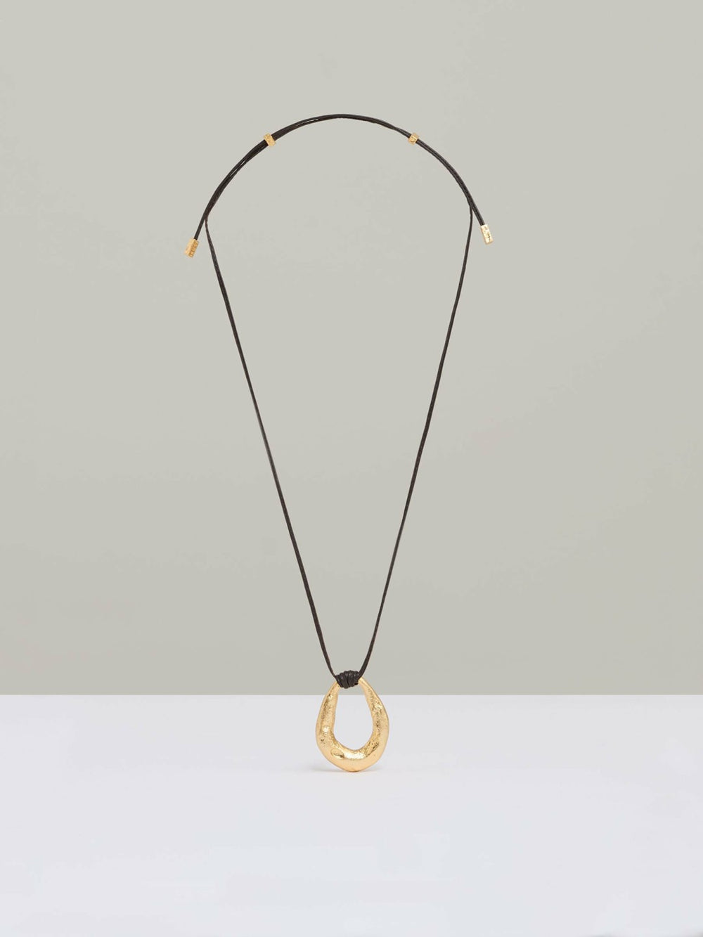 Molten Link Pendant Necklace in Gold Tone