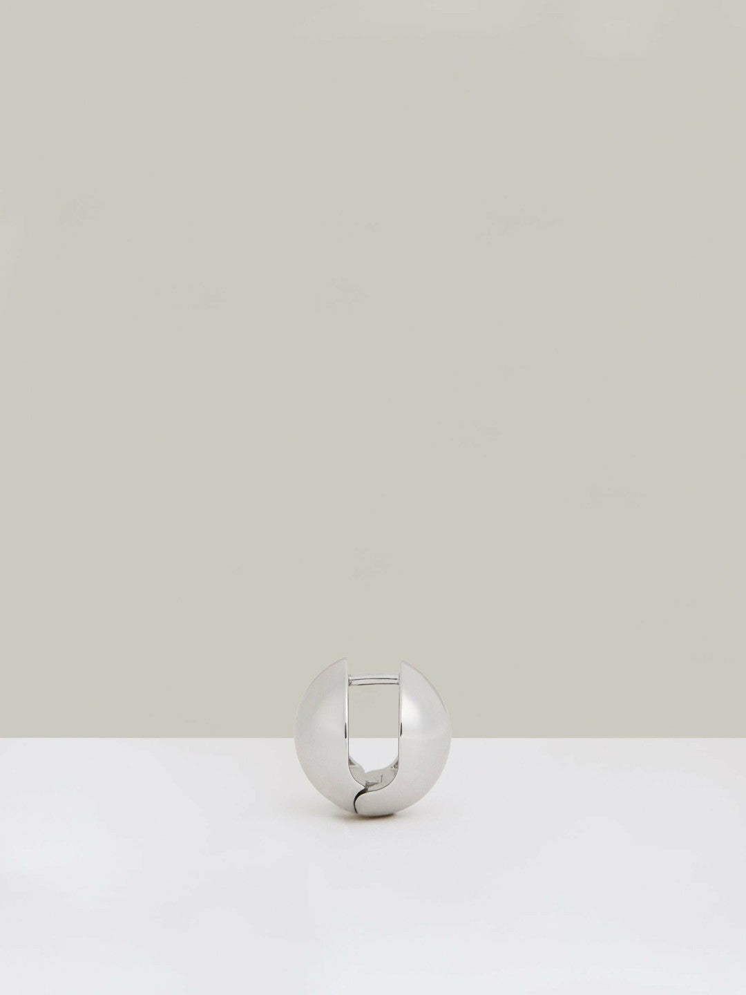 Polished Ball Huggie Earrings in Silver Tone