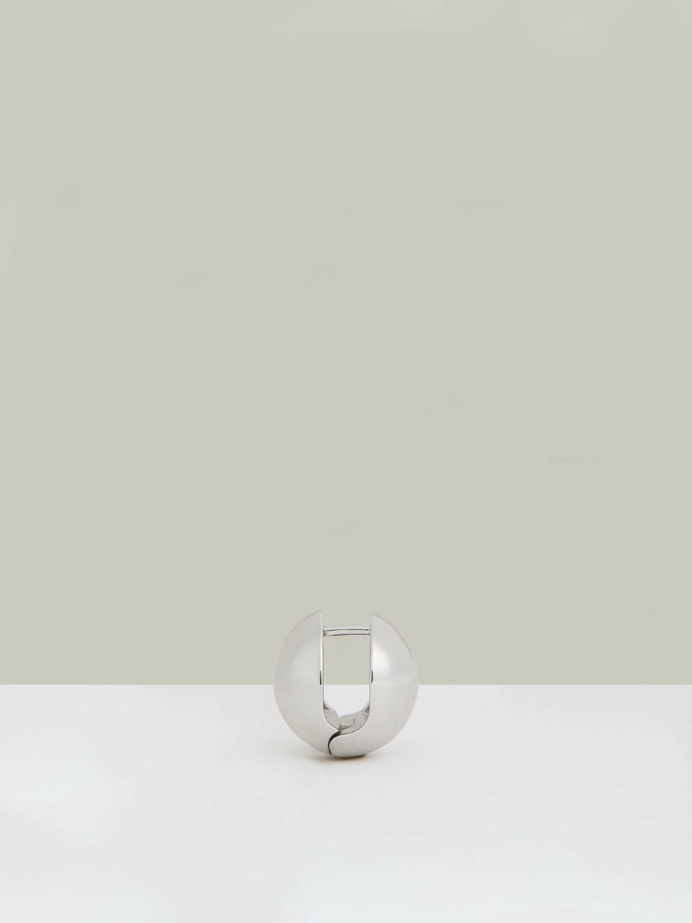 Polished Ball Huggie Earrings in Silver Tone
