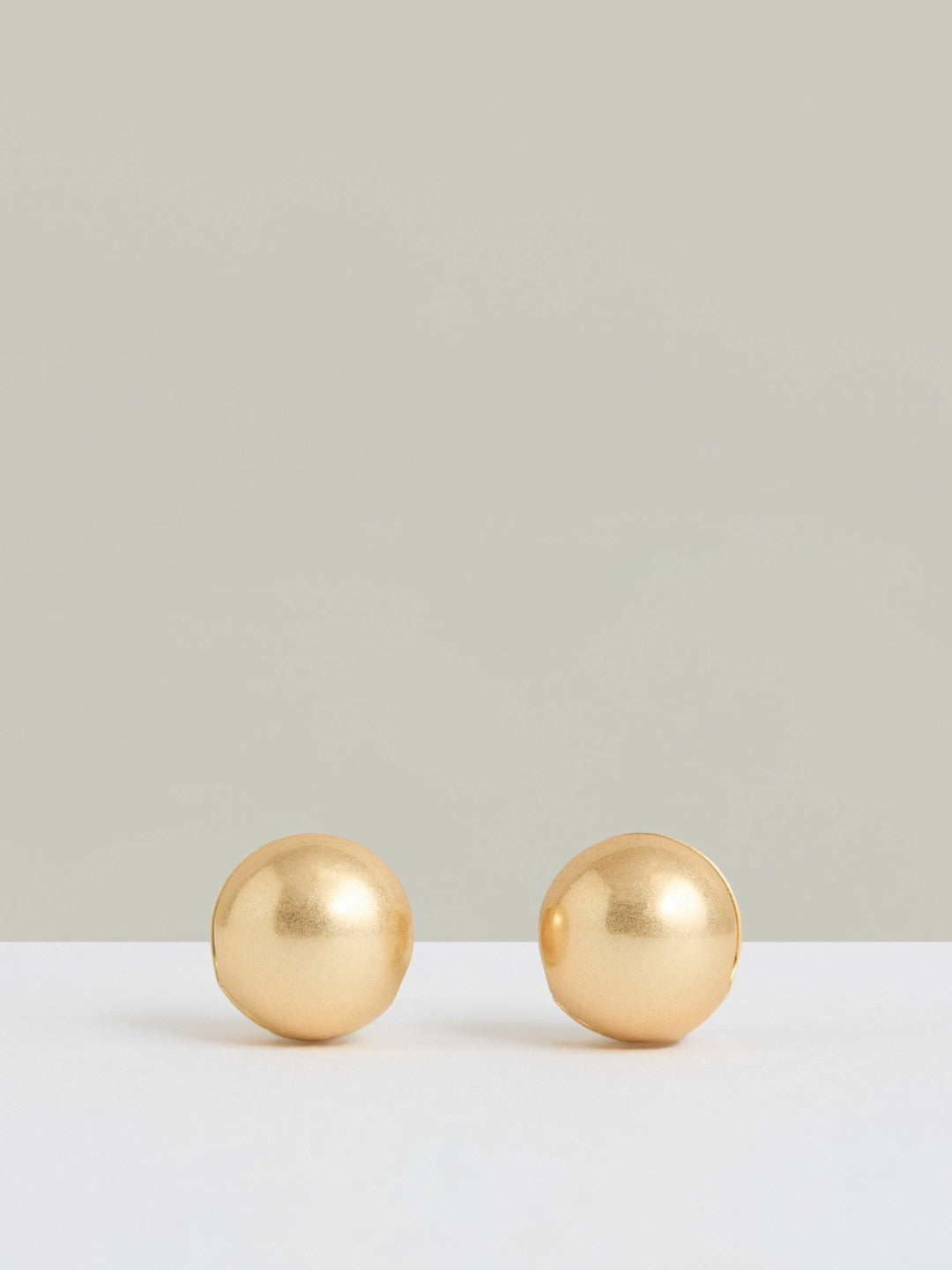 Polished Ball Huggie Earrings in Gold