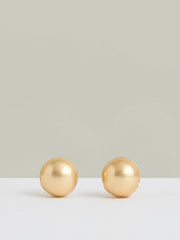Polished Ball Huggie Earrings in Gold