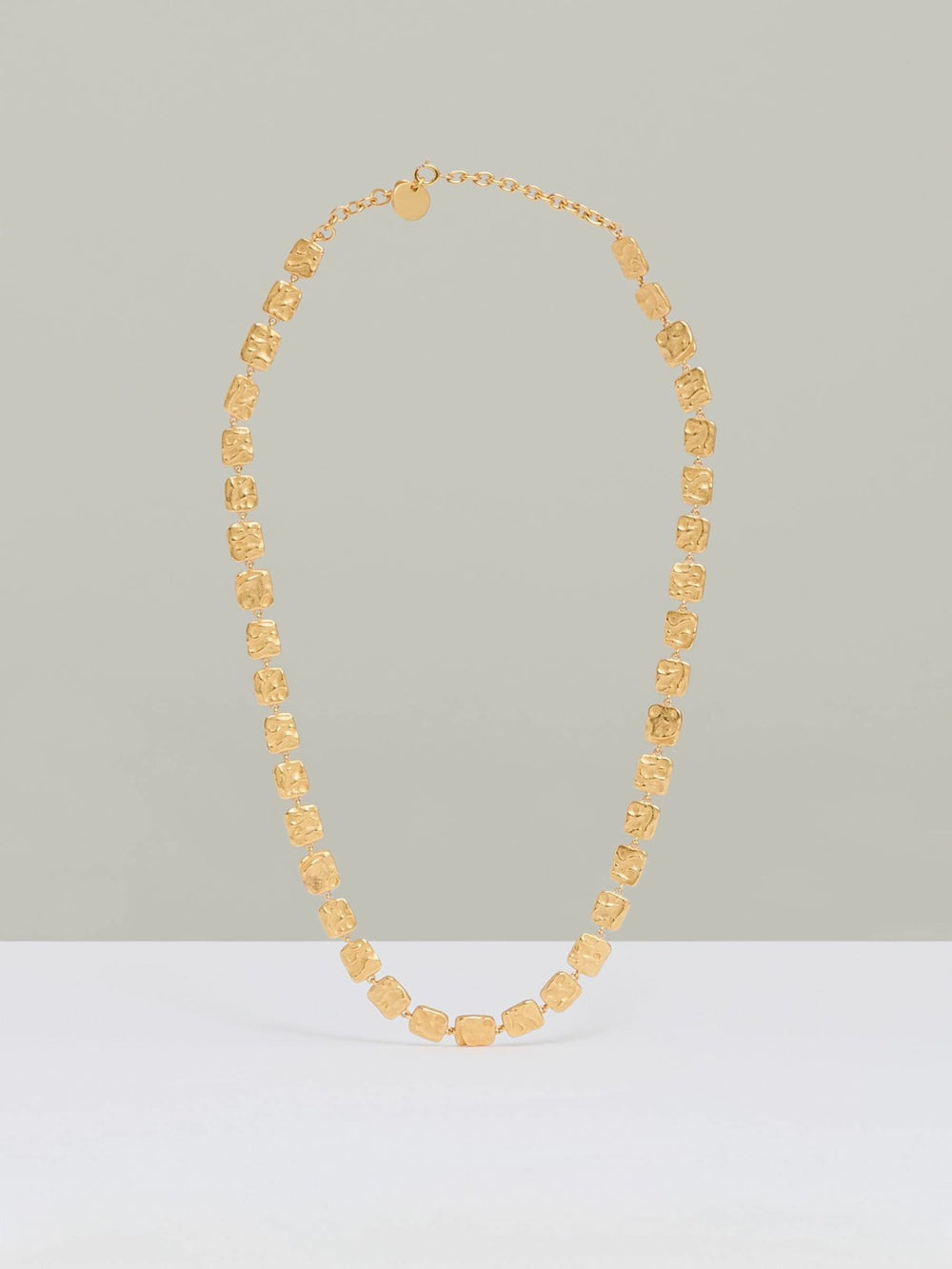 Molten Square Necklace in Gold Tone