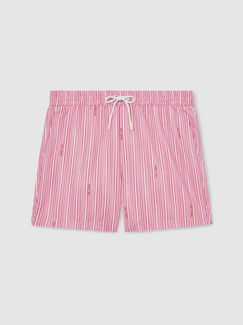 | Ché Stripe Swim Shorts in Pink/White