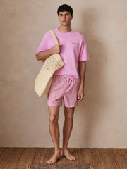 | Ché Stripe Swim Shorts in Pink/White