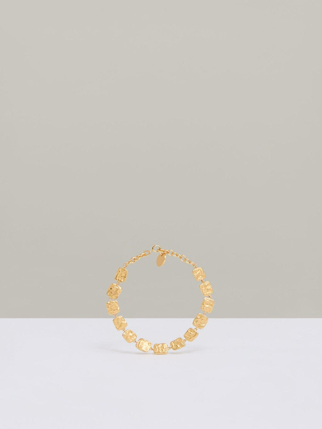 Molten Square Bracelet in Gold Tone
