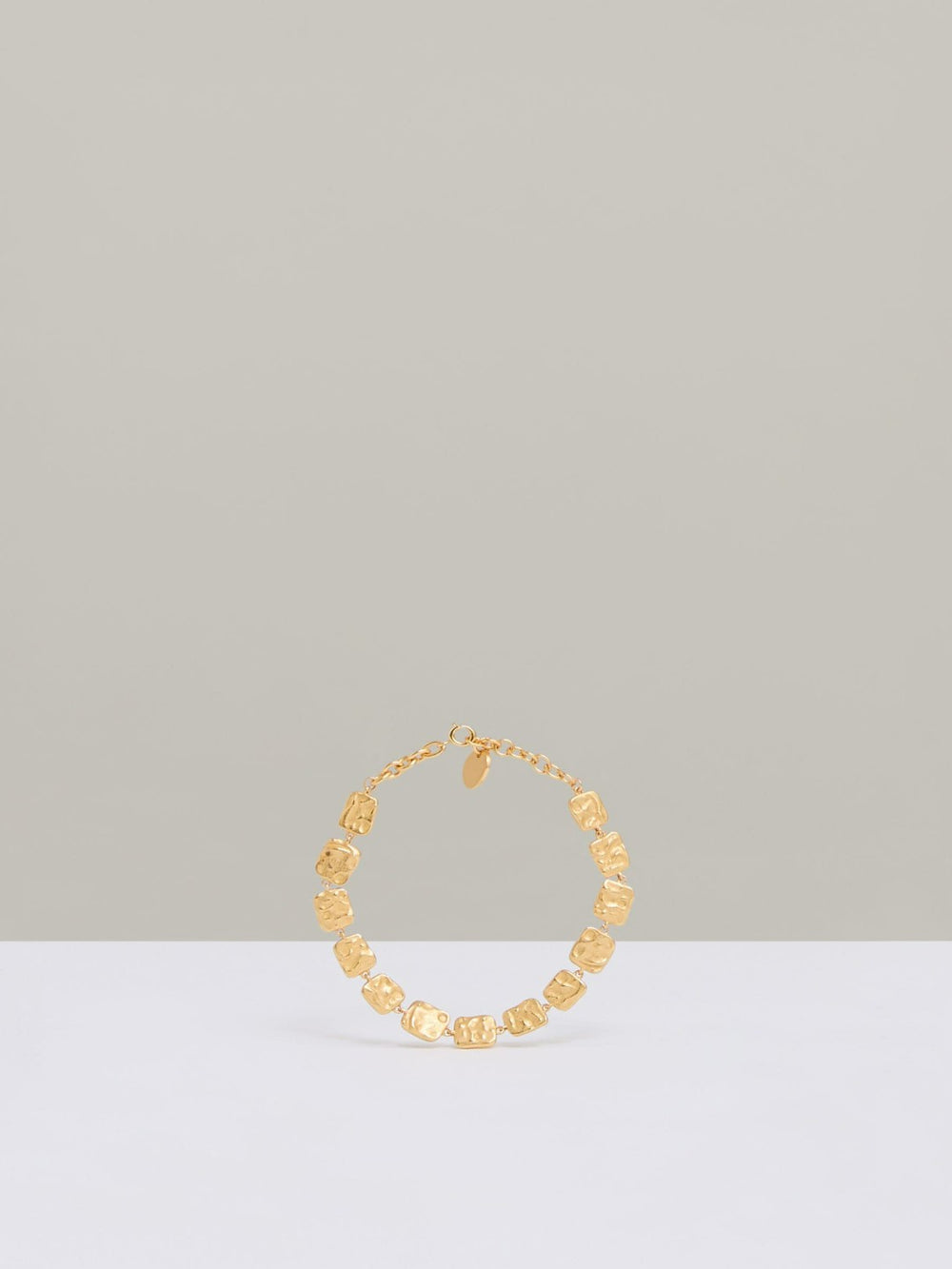 Molten Square Bracelet in Gold Tone
