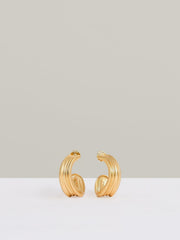 Fluid Hoop Earrings in Gold Tone