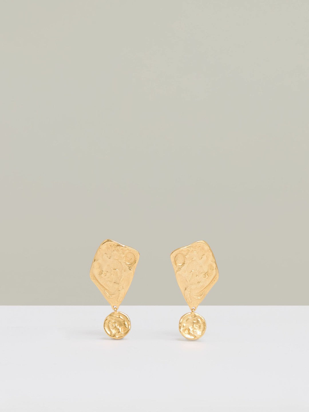 Molten Large Drop Earrings in Gold Tone