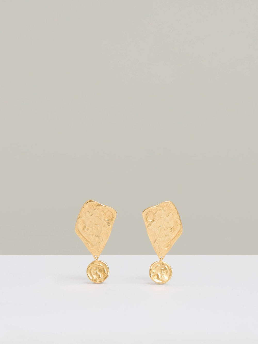 Molten Large Drop Earrings in Gold Tone