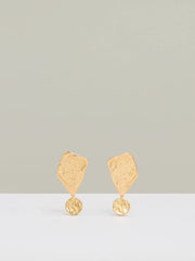 Molten Large Drop Earrings in Gold Tone