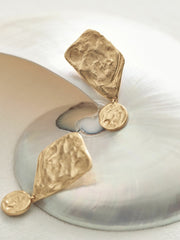 Molten Large Drop Earrings in Gold Tone