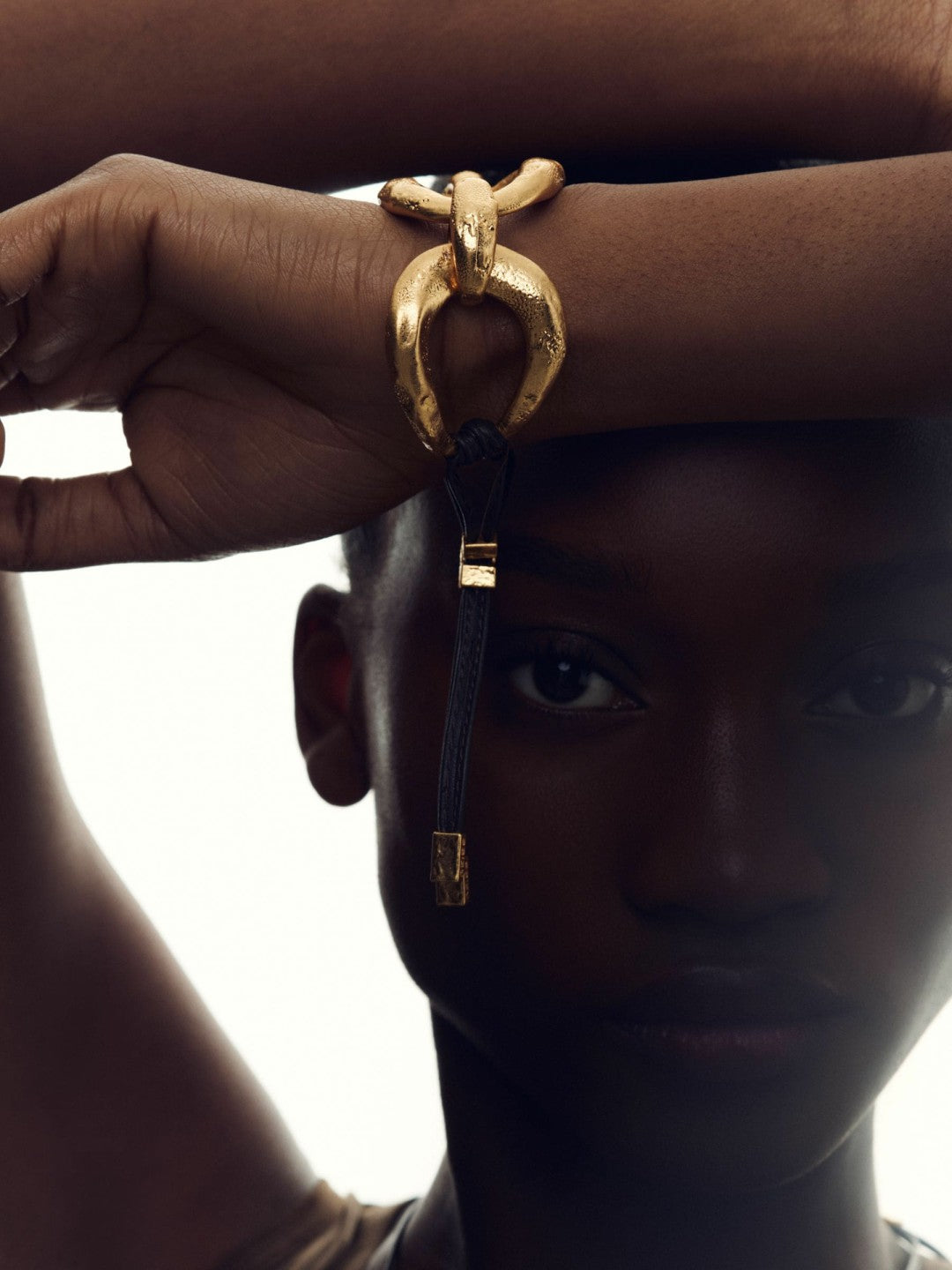Molten Link Bracelet in Gold Tone