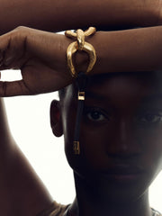 Molten Link Bracelet in Gold Tone