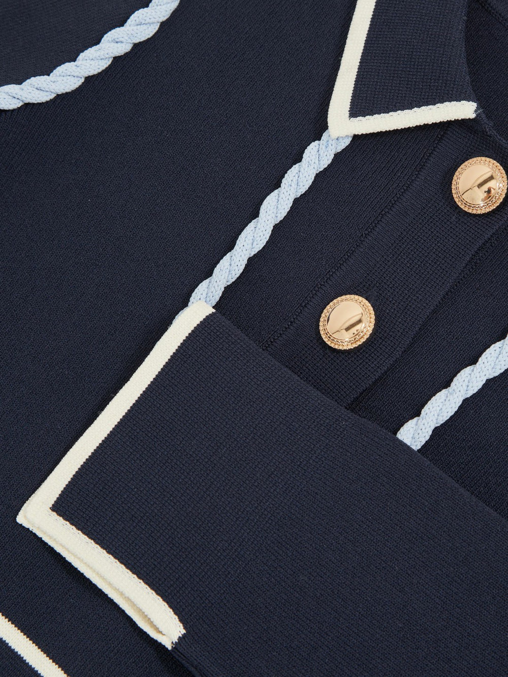 3-9 yrs Piped Knitted Skater Dress in Navy
