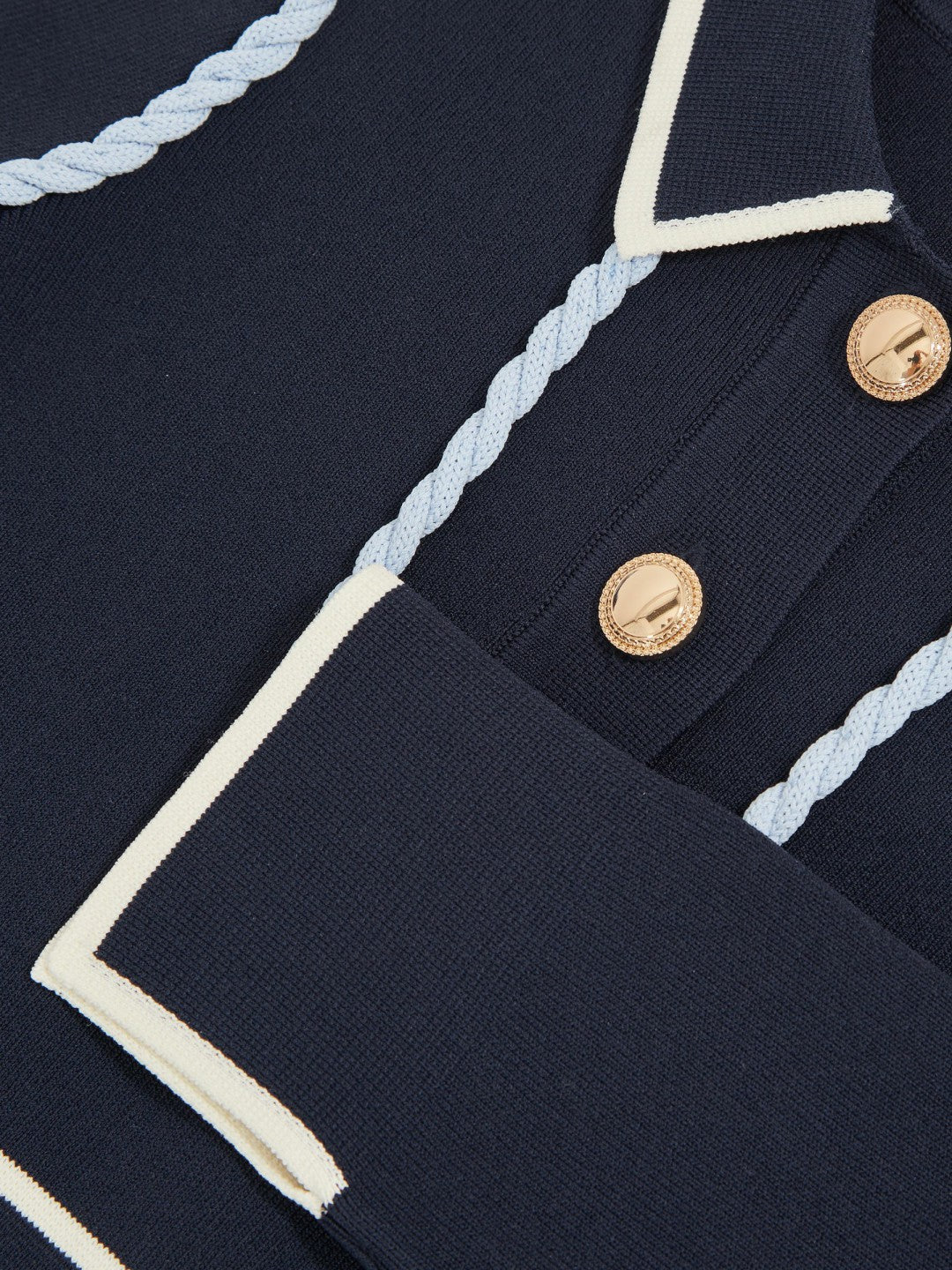 9-13 yrs Piped Knitted Skater Dress in Navy