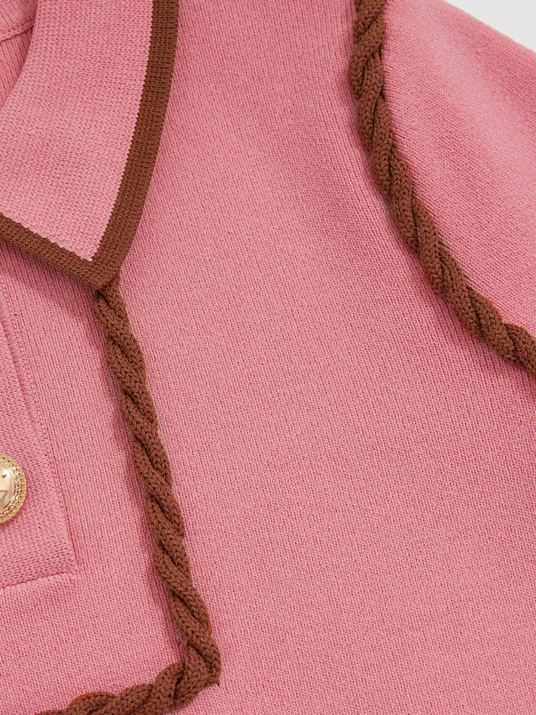 13-14 yrs Twist-Piped Knitted Dress in Pink