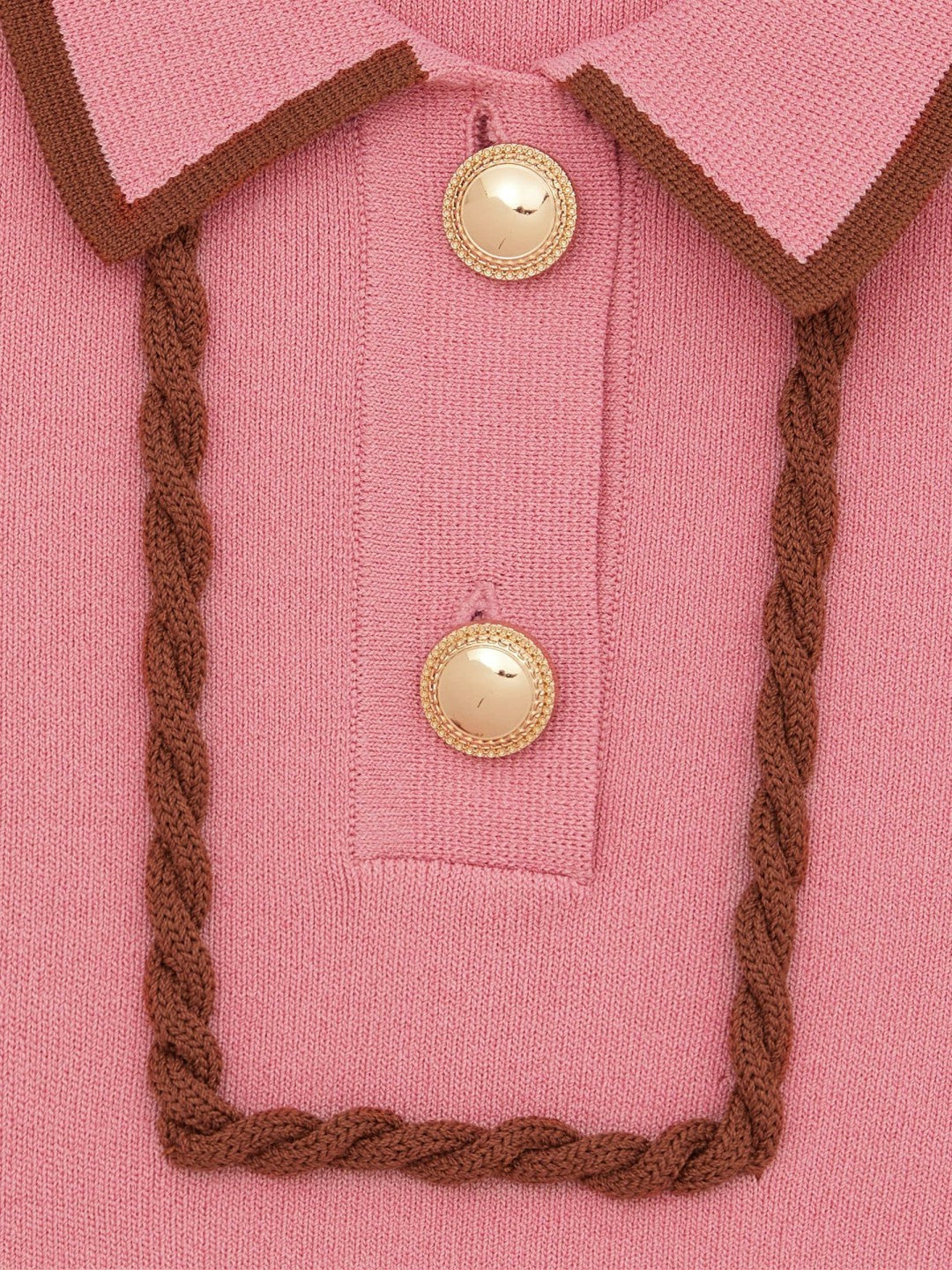 3-9 yrs Twist-Piped Knitted Dress in Pink
