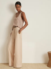 Atelier Laser-Cut Vest Top in Taupe