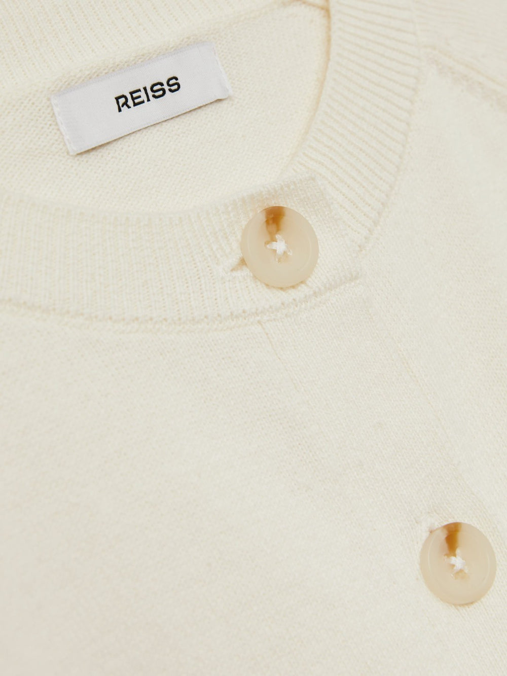 13-14 yrs Cotton Crew-Neck Cardigan in Ivory