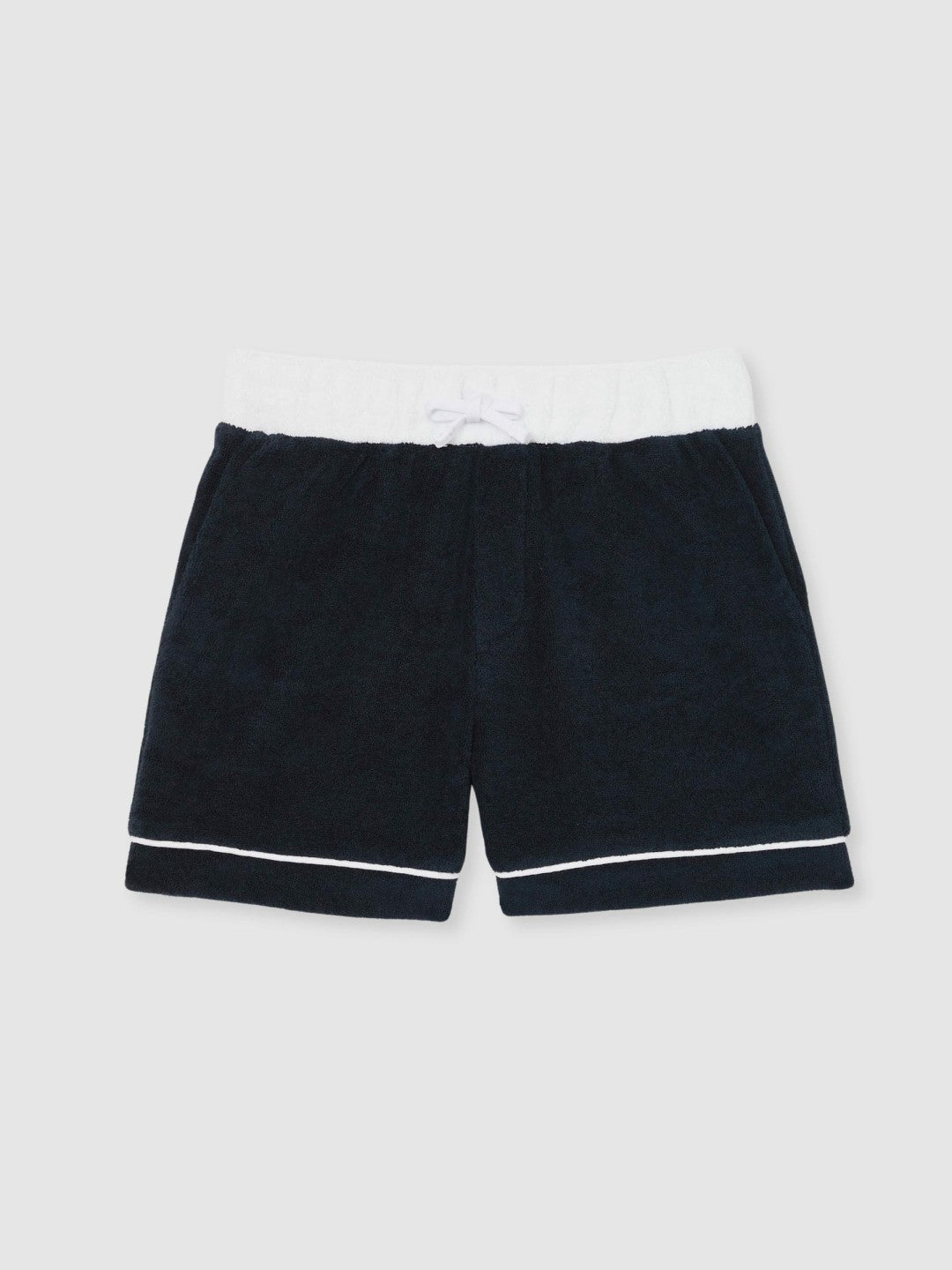 3-9 yrs Velour Colour-Block Shorts in Blue Multi